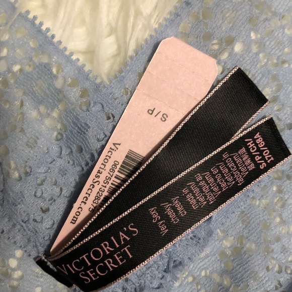 Victoria’s Secret Small Very Sexy Double Banded Lace Cheeky Panty Light Blue - Picture 6 of 6